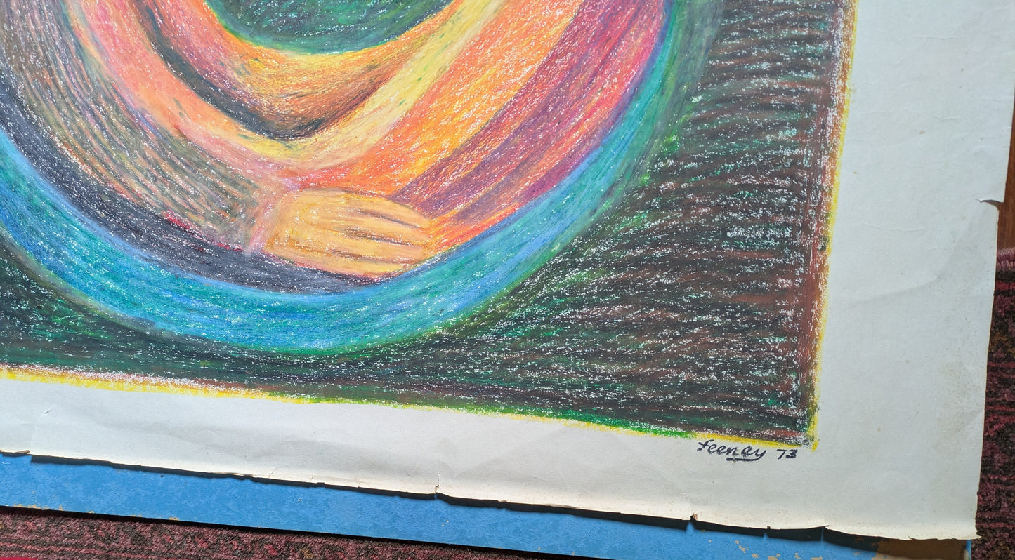 John Feeney, "I am You", oil pastel