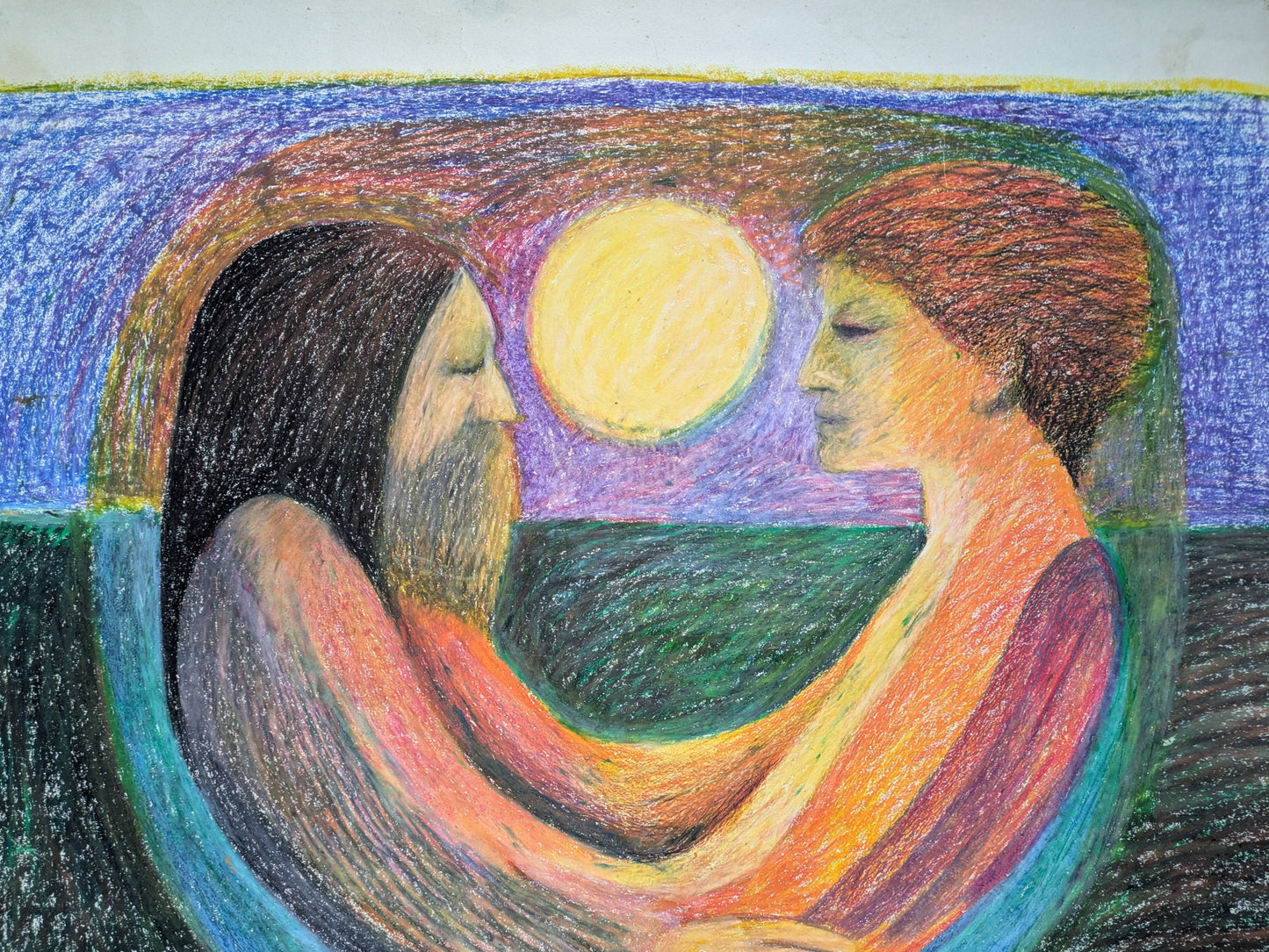 John Feeney, "I am You", oil pastel