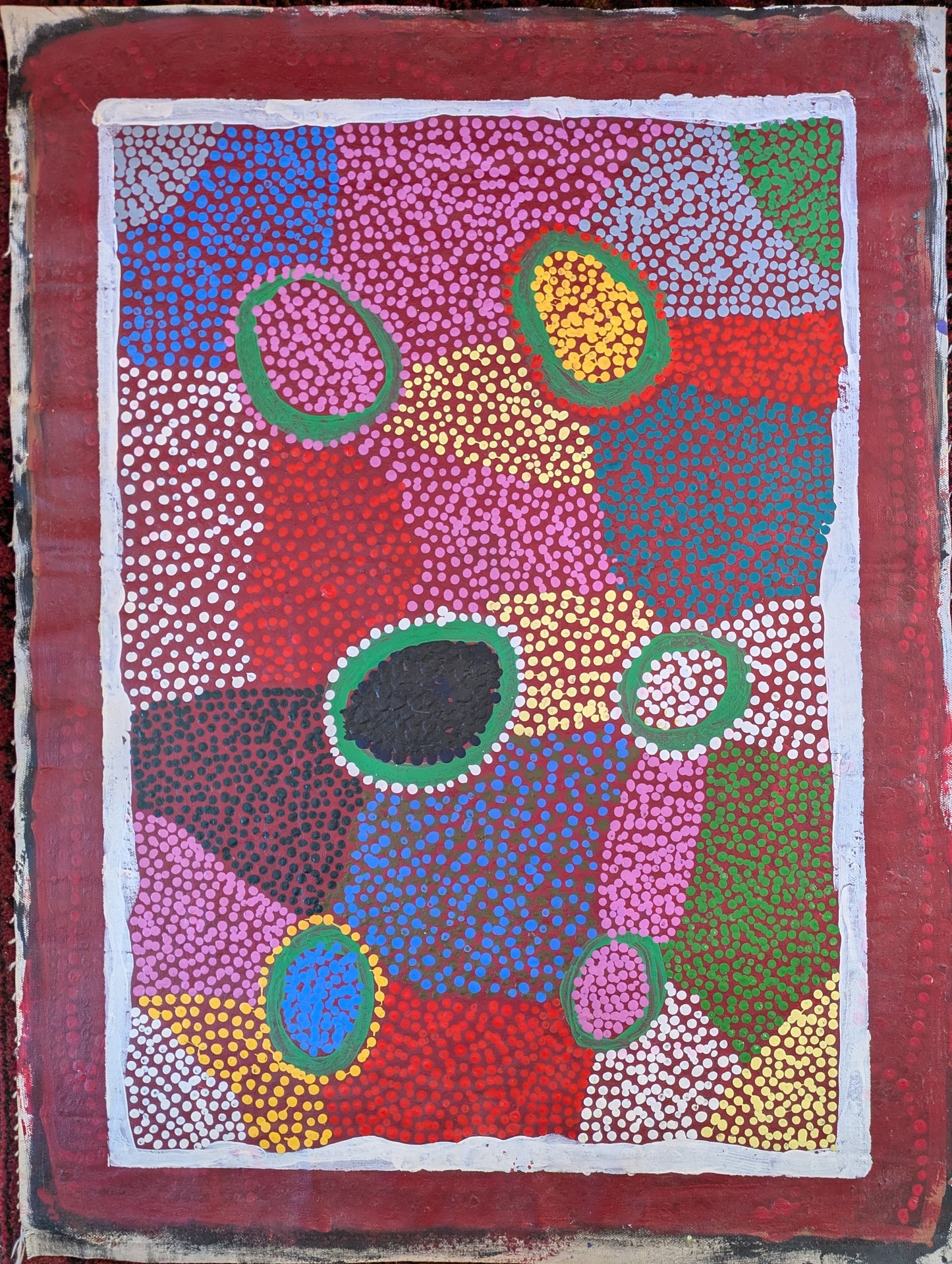 Ngiyu Shirley Watson, "Kunmanara Bore", Acrylic Painting
