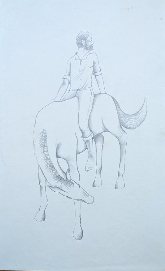 John Feeney "Horse and Rider". Drawing