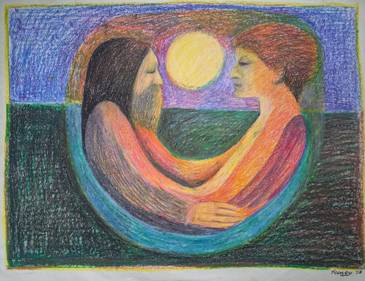 John Feeney, "I am You", oil pastel
