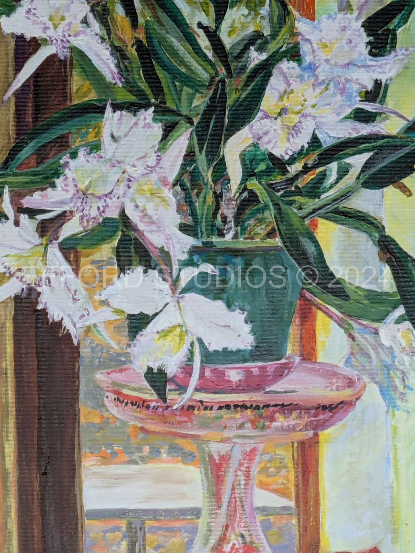 Orchids on Balinese Offering Stand