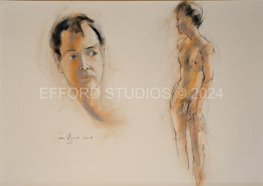 Young Man, Portrait and with Standing Nude.