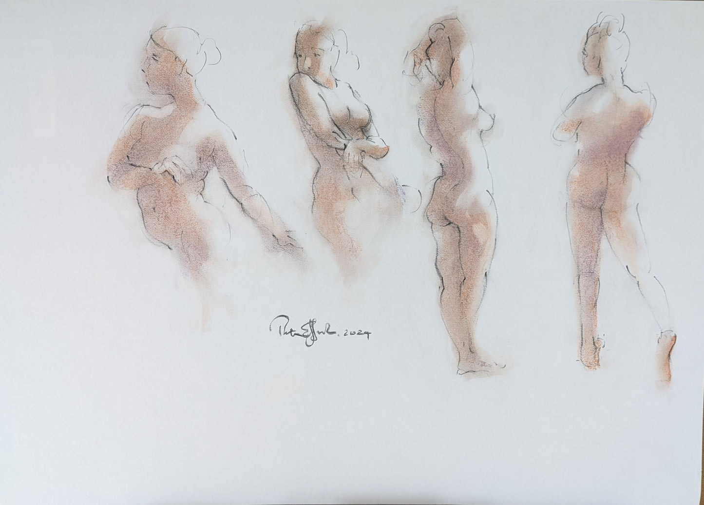 Voluptuous. Four female nude studies. Studio.