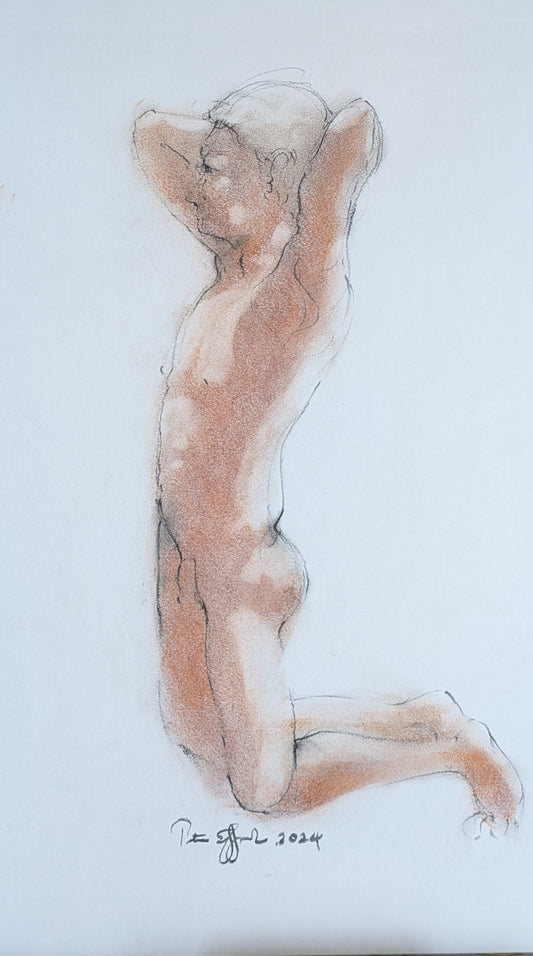 Kneeling nude man