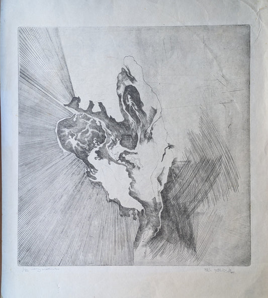 Ian Parry, "Anguish", etching 1967