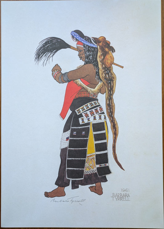 Barbara Tyrell, South African, "Portfolio of Four Drawings prints of Nguni people"